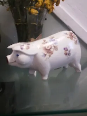 Buy Vintage Arthur Wood England Pig Floral Ceramic Money Box  / Piggy Bank • 22£
