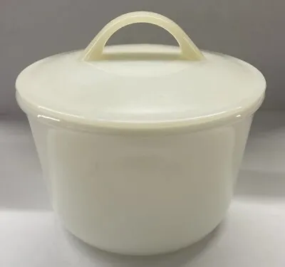 Buy Vintage Pyrex Milk Glass Sugar Bowl With Plastic Lid Made In Corning, NY • 17.06£