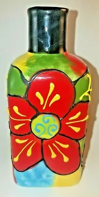 Buy Del Rio Salado Hand Painted Jar  5.5x2x2 Red Green Yellow Blue Floral Vase • 12.29£
