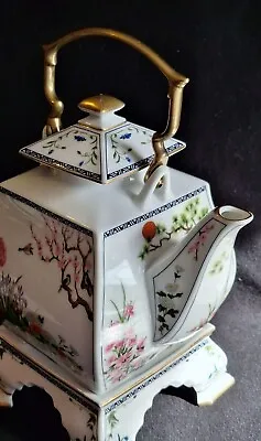 Buy Vintage Franklin Mint Porcelain Large Teapot With Stand Japanese • 36£