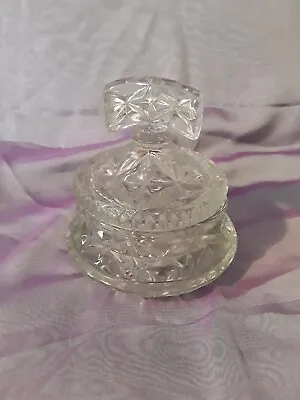 Buy Vintage Glass Pot With Lid  • 4.50£