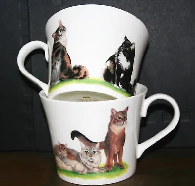 Buy Roy Kirkham Laura Breakfast Cups Set Of TWO 'Cats' Fine Bone China Seconds • 15£