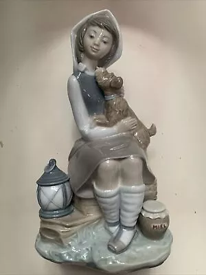 Buy Beautiful Lladro Girl With Lantern #4910 & Dog Puppy Terrier • 29£