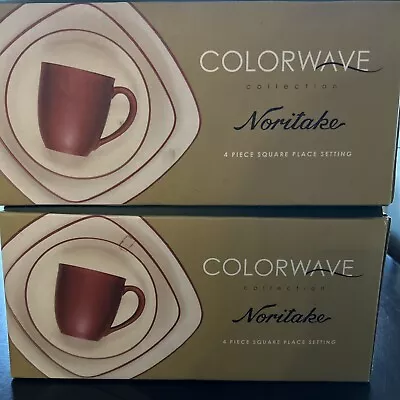 Buy Noritake Colorwave Raspberry Coupe 8 Pc Dinnerware Set, Service For 2 New • 68.44£