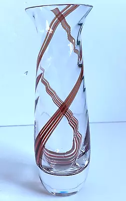 Buy CAITHNESS GLASS VASE BROWN MIX SWIRL 7.25  (18.5cm) TALL BUD VASE SCOTTISH • 11.99£