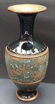 Buy A Doulton Lambeth Chine Vase 7.5  In Green, Gold & Blue • 20£