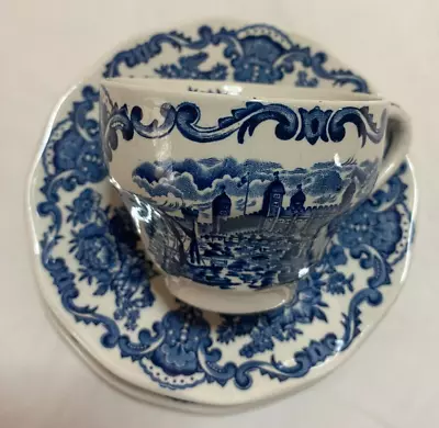 Buy Enoch Wedgewood, Trio Royal Homes Of Britain Blue And White Tower Of London • 6£