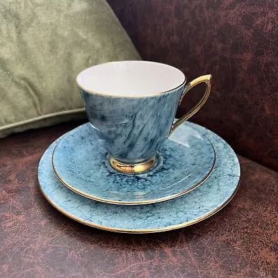 Buy Royal Albert China - Gossamer - Blue Tea Trio - Cup, Saucer & Side Plate - VGC • 9.99£