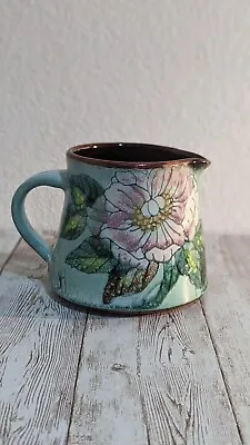 Buy Made In England Guernsey Pottery Hand Painted Flower Glazed Creamer Or Vase • 11.38£