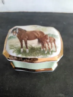 Buy Ashford Fine Bone China Staffordshire England,  Little Trinket Box With Horses • 5£