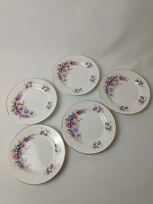 Buy Royal Grafton Fine Bone China Floral Side Plates 6.25  Diameter X5 Purple Pink • 18.99£