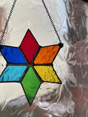 Buy Stained Glass Rainbow Star Decoration • 12.50£