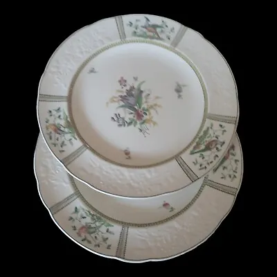 Buy 2 Copeland Spode June Pattern Dinner Plate 1890s Green Trim 10.25  Round Flowers • 25.62£