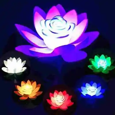 Buy LED Powered Flower Light Floating Fountain Pool Lamp Pond Decor • 3.20£