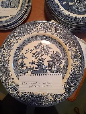 Buy Assorted Willow Pattern Dinner Plates X 15 X 24cm  • 45£