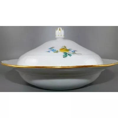 Buy 347/1137 Meissen Porcelain Round Covered Dish - 10 In X 5 In • 76.26£