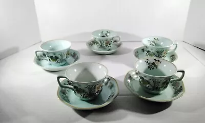 Buy Adams Calyx Ware English Ironstone  MING JADE CUP&SAUCERS GREAT CONDITION SET 5 • 28.60£