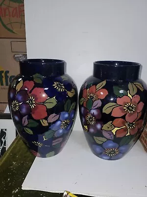 Buy Pair Of Royal Stanley Ware Art Nouveau Jacobean Vases B16 • 95£