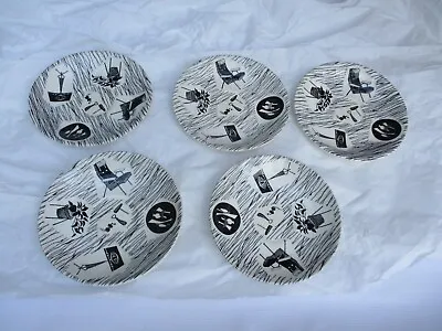Buy 5 X Vintage HOMEMAKER Pattern Saucers • 14.99£