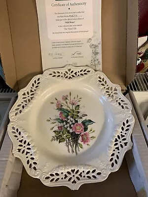 Buy Royal Creamware Pierced Large Plate Wild Roses Paul Jerrard Perfect Boxed & Cert • 19.99£