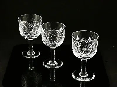 Buy 3 Good Quality Cut Crystal Wine Glasses Thomas Webb ?  Cheltingham ? • 9.95£