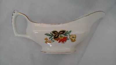 Buy Gravy Boat, Woods Ivory Ware, Art Deco Style, Octagonal Base And Floral Decor  • 10£