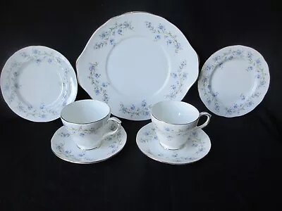 Buy Duchess Bone China ,Tranquillity ,Two Trios & Cake Plate ,lovely Clean Condition • 22.99£