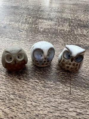 Buy Trio Of Small Ceramic Vintage Owls • 2.49£