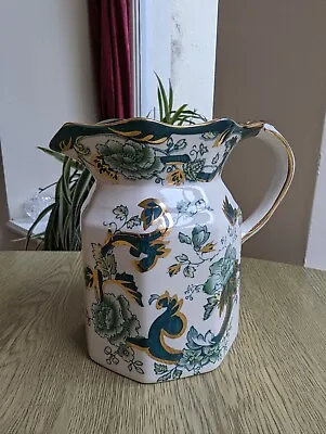 Buy Vintage Masons Chartreuse Ironstone Water Pitcher 5 1/2  A Beautiful Example  • 18.95£