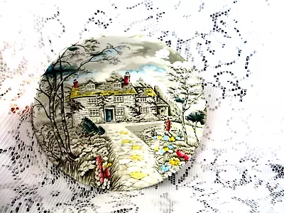 Buy Vintage British Anchor 'country Cottages' Cereal Bowl Hand Decorated Farmhouse • 5£