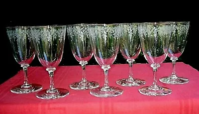 Buy Baccarat Countess De Paris Wine Glasses Crystal Engraved Flowers 19th Century • 97.83£