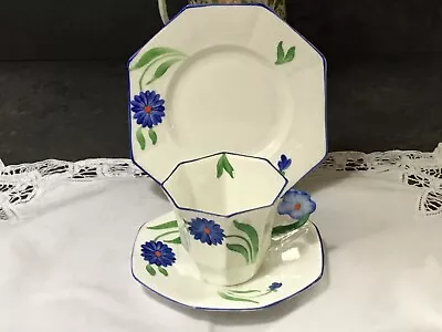 Buy Art Deco/Vintage Tea Set Trio.Melba Bone China Flower Handled Cup. Hand Painted. • 5.99£