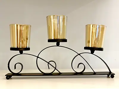 Buy 3 Glass Tea Light Candle Holder Ornate Wedding Christmas Table Centrepiece Decor • 11.90£