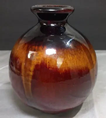 Buy American Studio Art Pottery Flowing Flambe Glaze Modern Deco Vase 5  Perfect • 45.43£