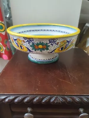 Buy Deruta Artistica Art Pottery Large Footed Compote Fruit Bowl Dragons... • 142.31£