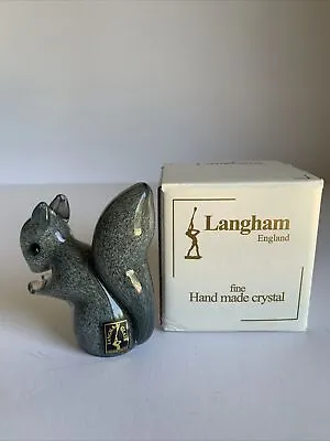 Buy Langham Glass Crystal Hand-made Small Grey Squirrel Figure Brand New / Boxed • 66.63£
