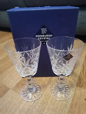Buy Pair Of Edinburgh Crystal 'Star Of Edinburgh' Wine Glasses • 15£