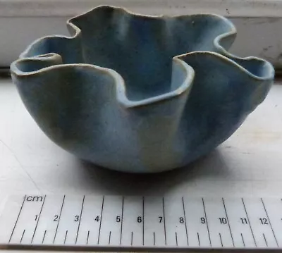 Buy Blue Danish Studio Pottery Scarf Bowl/Tray  Signed • 10£