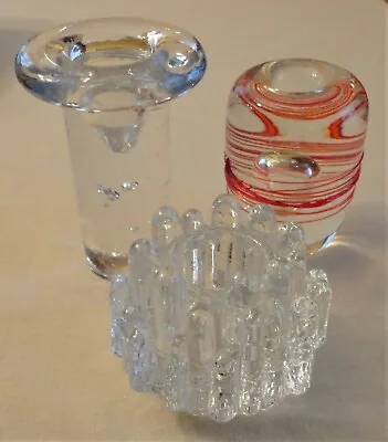 Buy 2 Mint Modern Kosta Boda Glass COOL Candleholder Polar Votive & Suspended Bubble • 71.12£