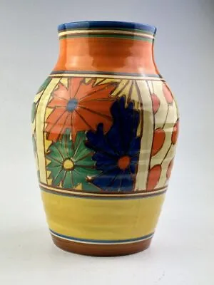 Buy CLARICE CLIFF Umbrellas & Rain 24cm ISIS Vase. Art Deco Original, Circa 1929. • 1,400£