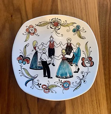 Buy Vintage Mid Century Folk Plate Stavangerflint Norway Folkedans-Anne Lofthus 8” • 18.90£