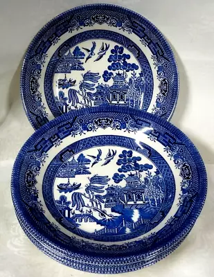 Buy Vintage CHURCHILL WILLOW BLUE 8  Coupe SOUP BOWL - MINT - (1 Of 6) • 13.99£