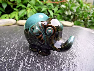 Buy Small Vintage Blue Mountain Canadian Pottery Elephant Calf Pachyderm Figurine • 7£