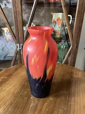 Buy Anton Ruckl Satin Finish Spatter Glass Vase - Czech Bohemian 1930s Art Deco • 45£
