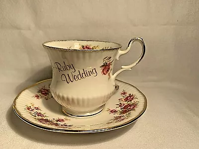 Buy Queens Rosina Fine Bone China Queens Roses Footed Teacup & Saucer Set • 7.54£