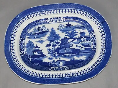 Buy Ralph Stevenson Nankin Kaolin China Blue & White Pearlware Platter  C1800 • 75£