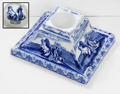 Buy CAULDON Antique Ceramic Inkwell In The Chariot Design. Blue & White China. Rare • 34.99£