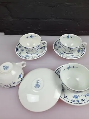 Buy 3 X Antique Furnivals Denmark Teacups And Saucers Last Set Available • 19.99£