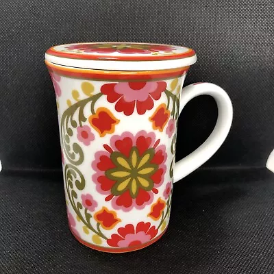 Buy Vera Bradley Ceramic FOLKLORIC Tea Coffee Mug Cup  W/Lid • 10.54£