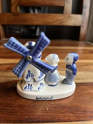 Buy Vintage Delft Ware Holland Pottery Windmill Kissing Couple Handpainted • 5£